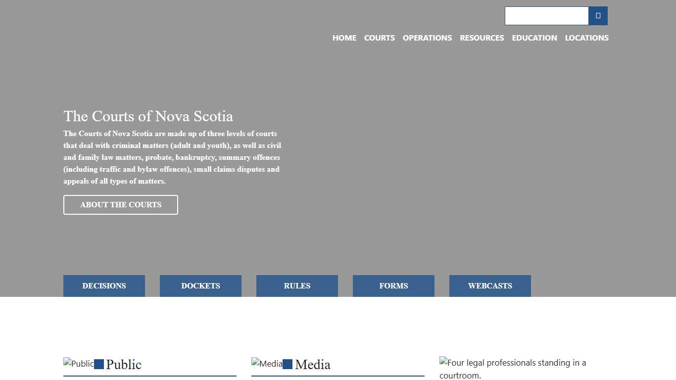 The Courts of Nova Scotia The Courts of Nova Scotia